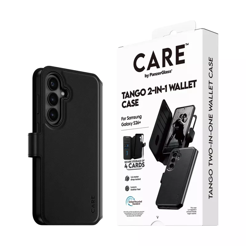 PanzerGlass CARE™ by ® Tango 2-w-1 Etui-portfel z Qi Samsung Galaxy S26+