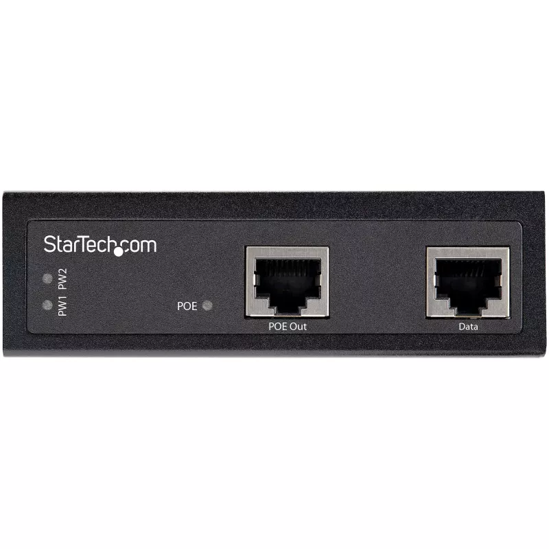 Przemysłowy Gigabitowy Iniektor PoE StarTech.com - Wysoka Prędkość/Wysoka Moc 90W - 802.3bt PoE++ 52V-56VDC Szyna DIN UPoE/Ultra Power Over Ethernet Adapter Iniektor -40°C do +75°C Niezawodny