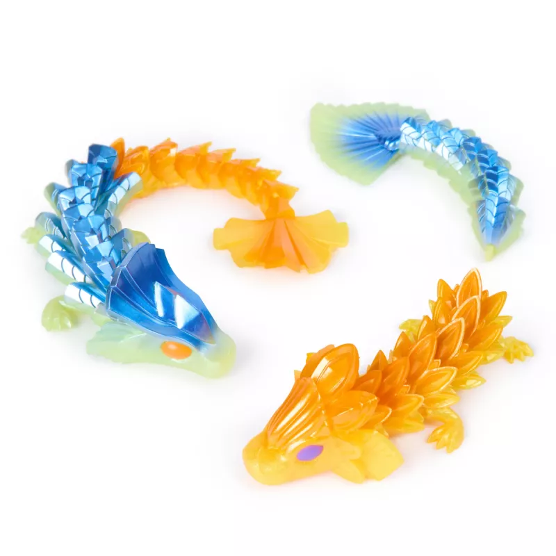 CrystaLynx Smoki, 9-calowa kolekcjonerska ruchoma figurka smoka dla dzieci i dorosłych, pudełko-niespodzianka, zabawki sensoryczne do biura domowego i dekoracji biurka (wzory mogą się różnić)