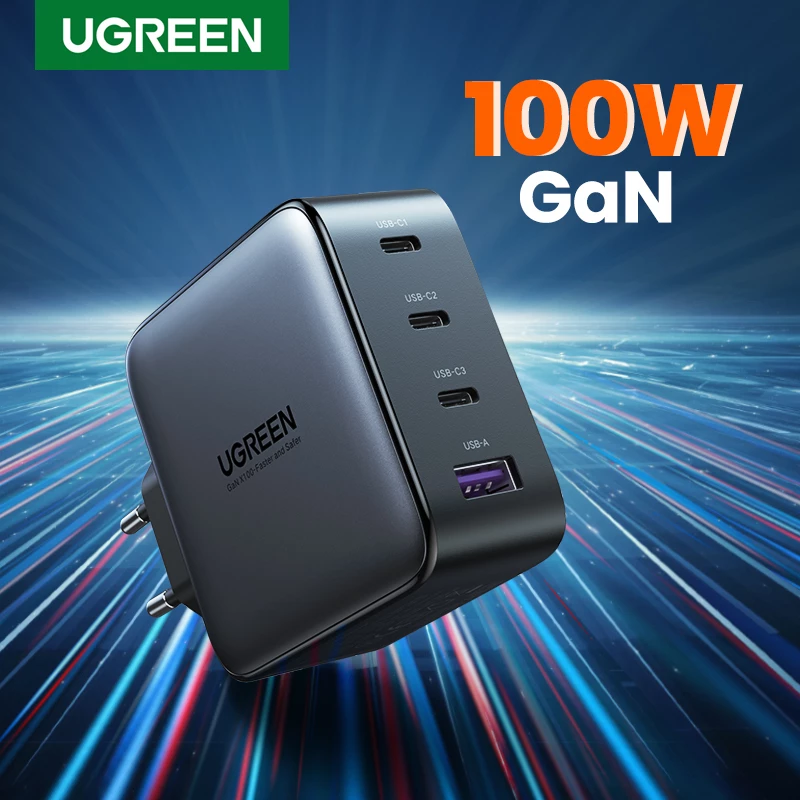 Ładowarka Ugreen Nexode 100W GaN USB-C USB-A szybkie ładowanie 3 porty