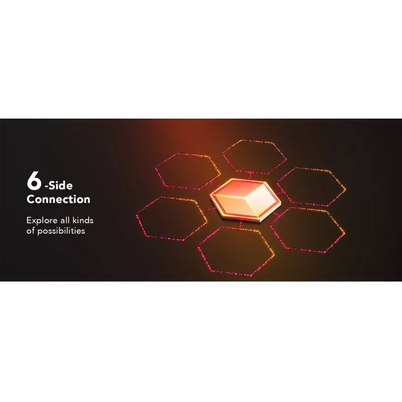 Inteligentna lampa ścienna Govee Glide Hexagon Light Panels Ultra zestaw rozszerzający — Wi‑Fi/Bluetooth, wejście 36V, szary