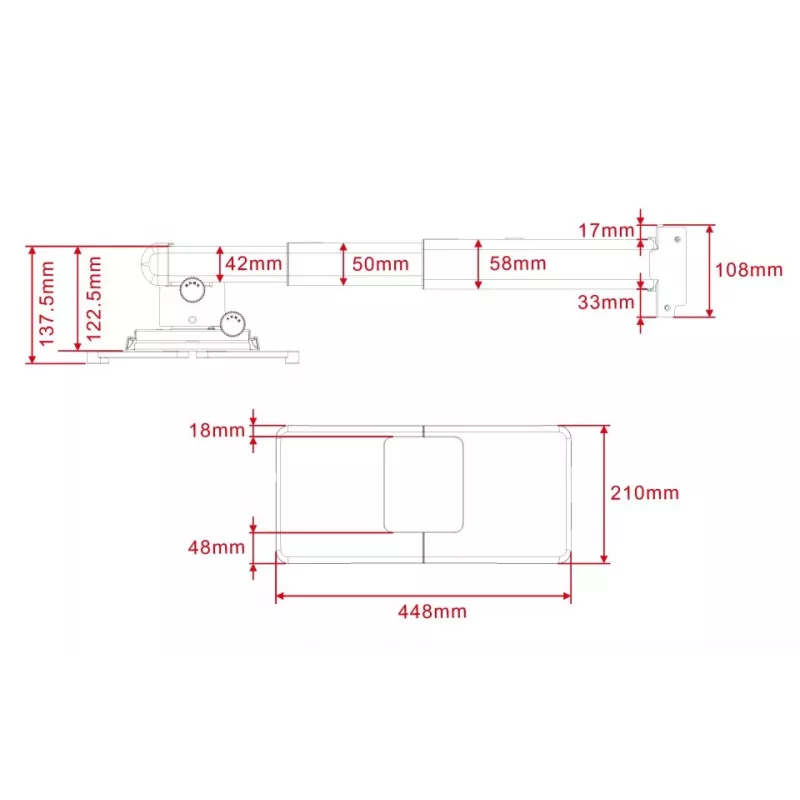 Uchwyt do projektora Multibrackets M Projector Mount Short Throw Deluxe 300-700 Medium Wall Mount 25 kg Biały