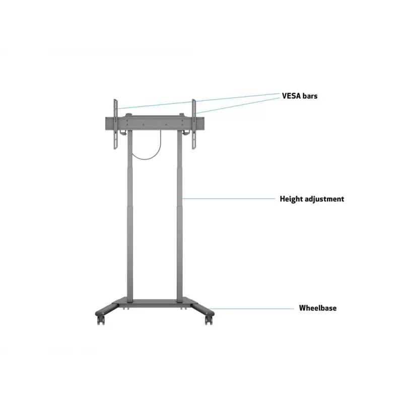 Multibrackets M Motorized Floorstand 60kg Czarny Maks. waga 60 kg Min. ekran 94 cm Maks. ekran 2,29 m