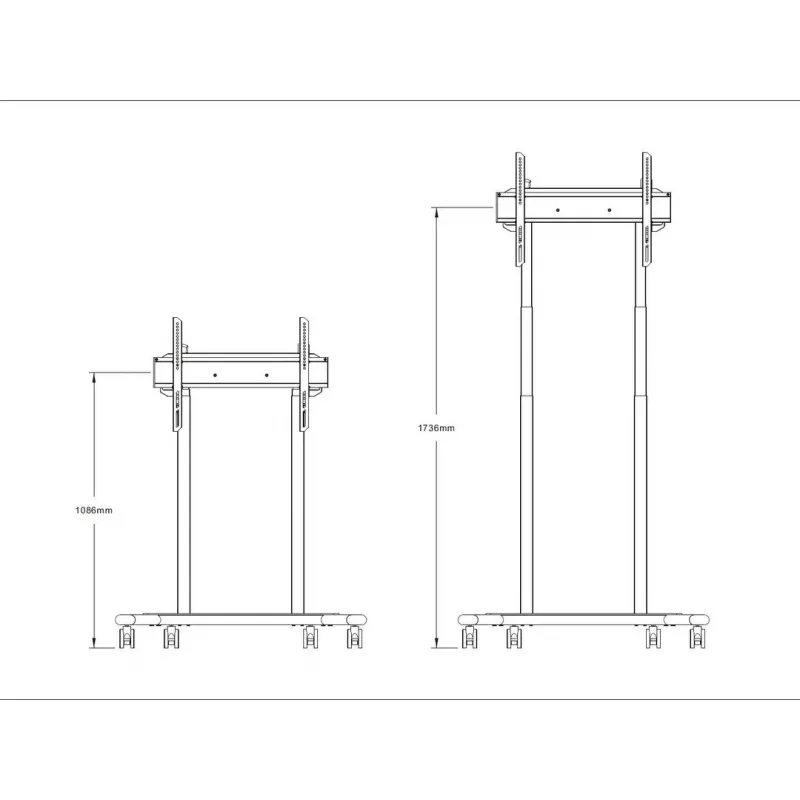 Multibrackets M Motorized Floorstand 60kg Czarny Maks. waga 60 kg Min. ekran 94 cm Maks. ekran 2,29 m