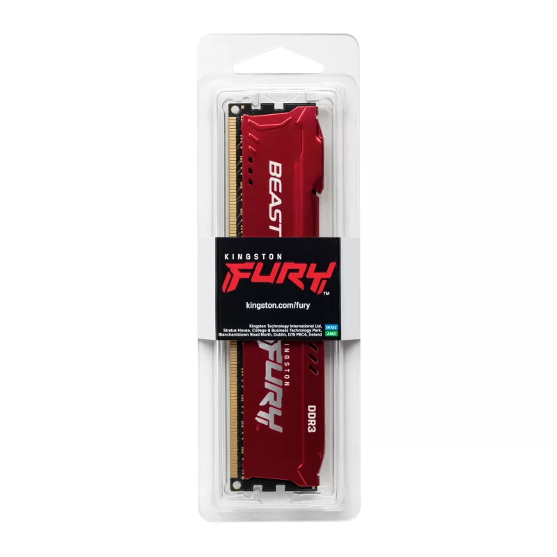 Kingston Technology FURY Beast, 8 GB, 1 X 8 GB, DDR3, 1866 MHz, 240-pin DIMM, Red