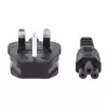Manhattan Mains Power Cord/kabel, UK 3-pin plug to C5 Female (cloverleaf/triangular), 1.8m, 16A, Lead, Lifetime Warranty