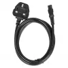 Manhattan Mains Power Cord/kabel, UK 3-pin plug to C5 Female (cloverleaf/triangular), 1.8m, 16A, Lead, Lifetime Warranty