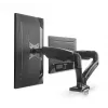 Manhattan Dual Desk Mount dla telewizorów i monitorów (sprężyna gazowa, pełny zakres ruchu), Do ekranów od 10 cali do 27 cali, Montaż zaciskowy lub przez przelotkę, Kompatybilność VESA: 75x75 i 100x100 mm - sprawdź wymiary czterech otworów montażowych z tyłu ekranu, aby upewnić się, że pasuje, Maks. 9 kg (każdy), Uchwyt