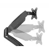 Manhattan Dual Desk Mount dla telewizorów i monitorów (sprężyna gazowa, pełny zakres ruchu), Do ekranów od 10 cali do 27 cali, Montaż zaciskowy lub przez przelotkę, Kompatybilność VESA: 75x75 i 100x100 mm - sprawdź wymiary czterech otworów montażowych z tyłu ekranu, aby upewnić się, że pasuje, Maks. 9 kg (każdy), Uchwyt