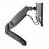 Manhattan Dual Desk Mount dla telewizorów i monitorów (sprężyna gazowa, pełny zakres ruchu), Do ekranów od 10 cali do 27 cali, Montaż zaciskowy lub przez przelotkę, Kompatybilność VESA: 75x75 i 100x100 mm - sprawdź wymiary czterech otworów montażowych z tyłu ekranu, aby upewnić się, że pasuje, Maks. 9 kg (każdy), Uchwyt