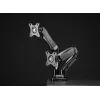 Manhattan Dual Desk Mount dla telewizorów i monitorów (sprężyna gazowa, pełny zakres ruchu), Do ekranów od 10 cali do 27 cali, Montaż zaciskowy lub przez przelotkę, Kompatybilność VESA: 75x75 i 100x100 mm - sprawdź wymiary czterech otworów montażowych z tyłu ekranu, aby upewnić się, że pasuje, Maks. 9 kg (każdy), Uchwyt