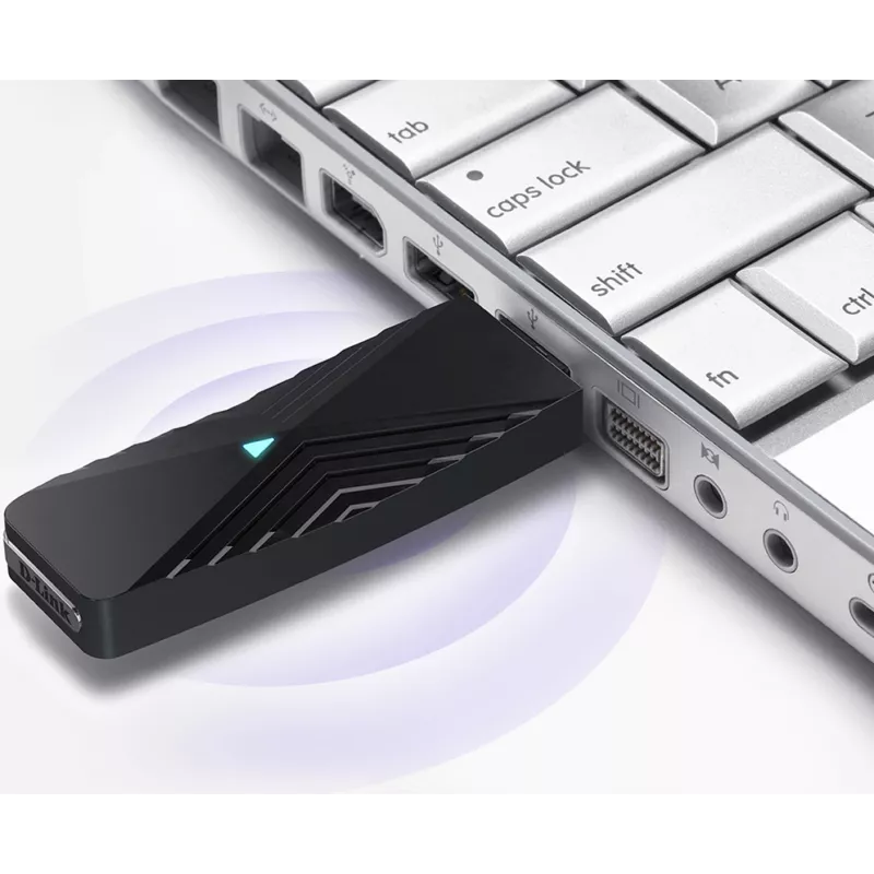 D-Link AX1800 Wi-Fi USB Adapter, bezprzewodowy, USB, WLAN, Wi-Fi 6 (802.11ax), 1800 Mbit/s, czarny