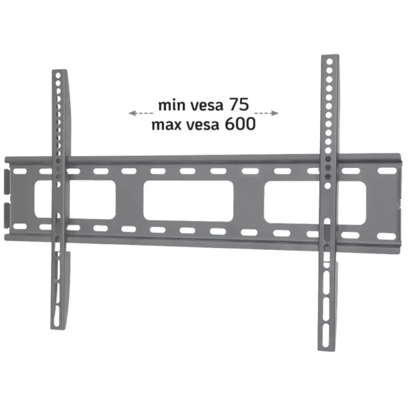 Uchwyt ścienny Techly do ultracienkich telewizorów LED LCD 40-65'', 101,6 cm (40 cali), 165,1 cm (65 cali), 100 x 100 mm, 600 x 400 mm, metalowy, czarny