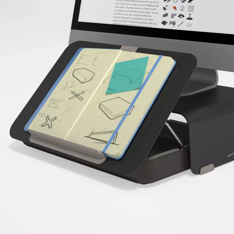 Ergonomiczna skrzynka narzędziowa Dataflex Addit Bento 903, podstawa pod laptopa, czarna, 38,1 cm (15 cali), 38,1 cm (15 cali), 38,1 cm (15 cali), 6 kg