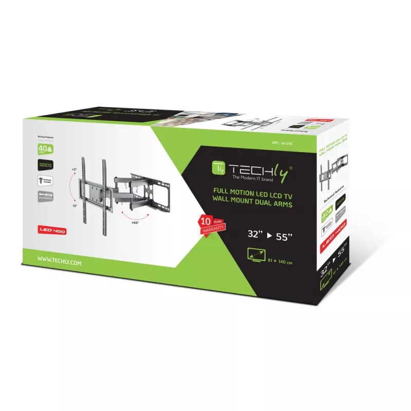 Techly ICA-PLB 344STY uchwyt/statyw TV 139,7 cm (55 cali) Czarny