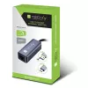 Techly IDATA USB-ETGIGA-AA stacja dokująca/replikator portów do laptopa Przewodowa USB 3.2 Gen 1 (3.1 Gen 1) Typ-A Czarny, Srebrny