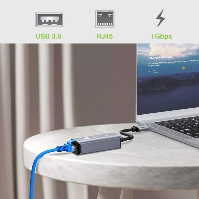 Techly IDATA USB-ETGIGA-AA stacja dokująca/replikator portów do laptopa Przewodowa USB 3.2 Gen 1 (3.1 Gen 1) Typ-A Czarny, Srebrny