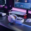 Glorious Gaming Glorious GHS Eternal RGB - Stereofoniczny zestaw słuchawkowy RGB do gier na PC, PS5, PS4, Switch - niestandardowo dostrojone skośne przetworniki, regulowany, krystalicznie czysty odłączany mikrofon, USB-C - wytrzymały, całodniowy i całonocny komfort - biały