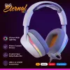 Glorious Gaming Glorious GHS Eternal RGB - Stereofoniczny zestaw słuchawkowy RGB do gier na PC, PS5, PS4, Switch - niestandardowo dostrojone skośne przetworniki, regulowany, krystalicznie czysty odłączany mikrofon, USB-C - wytrzymały, całodniowy i całonocny komfort - biały