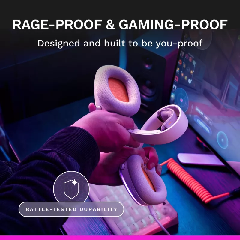 Glorious Gaming Glorious GHS Eternal RGB - Stereofoniczny zestaw słuchawkowy RGB do gier na PC, PS5, PS4, Switch - niestandardowo dostrojone skośne przetworniki, regulowany, krystalicznie czysty odłączany mikrofon, USB-C - wytrzymały, całodniowy i całonocny komfort - biały