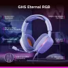 Glorious Gaming Glorious GHS Eternal RGB - Stereofoniczny zestaw słuchawkowy RGB do gier na PC, PS5, PS4, Switch - niestandardowo dostrojone skośne przetworniki, regulowany, krystalicznie czysty odłączany mikrofon, USB-C - wytrzymały, całodniowy i całonocny komfort - biały