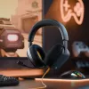 Glorious Gaming Glorious GHS Eternal - Stereofoniczny zestaw słuchawkowy dla graczy na PC, PS5, PS4, Xbox, Switch - Specjalnie dostrojone kątowe przetworniki, regulowany, krystalicznie czysty odłączany mikrofon, 3,5 mm - Wytrzymały, komfort przez cały dzień i noc - Czarny