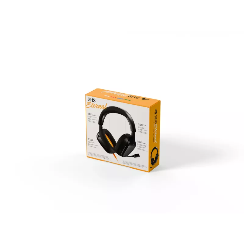 Glorious Gaming Glorious GHS Eternal - Stereofoniczny zestaw słuchawkowy dla graczy na PC, PS5, PS4, Xbox, Switch - Specjalnie dostrojone kątowe przetworniki, regulowany, krystalicznie czysty odłączany mikrofon, 3,5 mm - Wytrzymały, komfort przez cały dzień i noc - Czarny