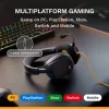 Glorious Gaming Glorious GHS Eternal - Stereofoniczny zestaw słuchawkowy dla graczy na PC, PS5, PS4, Xbox, Switch - Specjalnie dostrojone kątowe przetworniki, regulowany, krystalicznie czysty odłączany mikrofon, 3,5 mm - Wytrzymały, komfort przez cały dzień i noc - Czarny