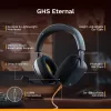 Glorious Gaming Glorious GHS Eternal - Stereofoniczny zestaw słuchawkowy dla graczy na PC, PS5, PS4, Xbox, Switch - Specjalnie dostrojone kątowe przetworniki, regulowany, krystalicznie czysty odłączany mikrofon, 3,5 mm - Wytrzymały, komfort przez cały dzień i noc - Czarny