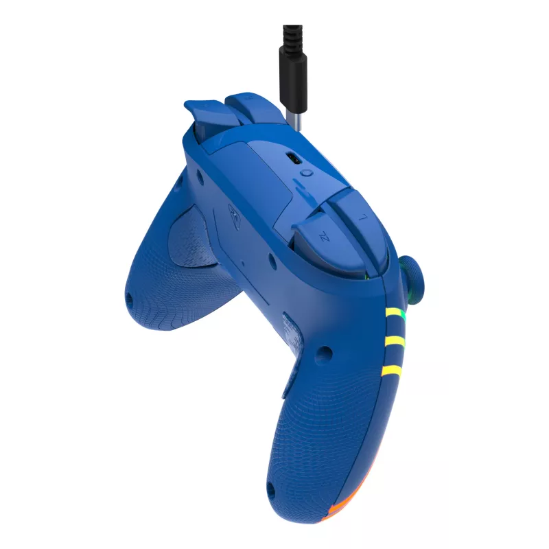 Przewodowy i bezprzewodowy gamepad Turtle Beach Afterglow Wave niebieski dla Nintendo Switch 2 — Bluetooth/USB-C, RGB, wbudowana bateria 20h, kabel 3 m