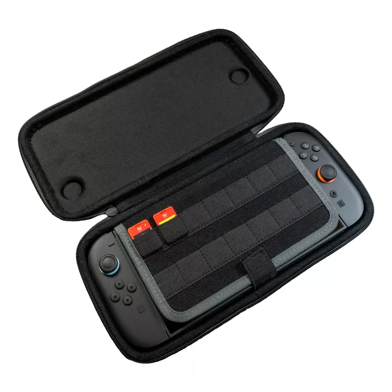 Etui podróżne Turtle Beach PlayTrek cienki Case na Nintendo Switch 2 — Charcoal Czarny, 290×58×145 mm