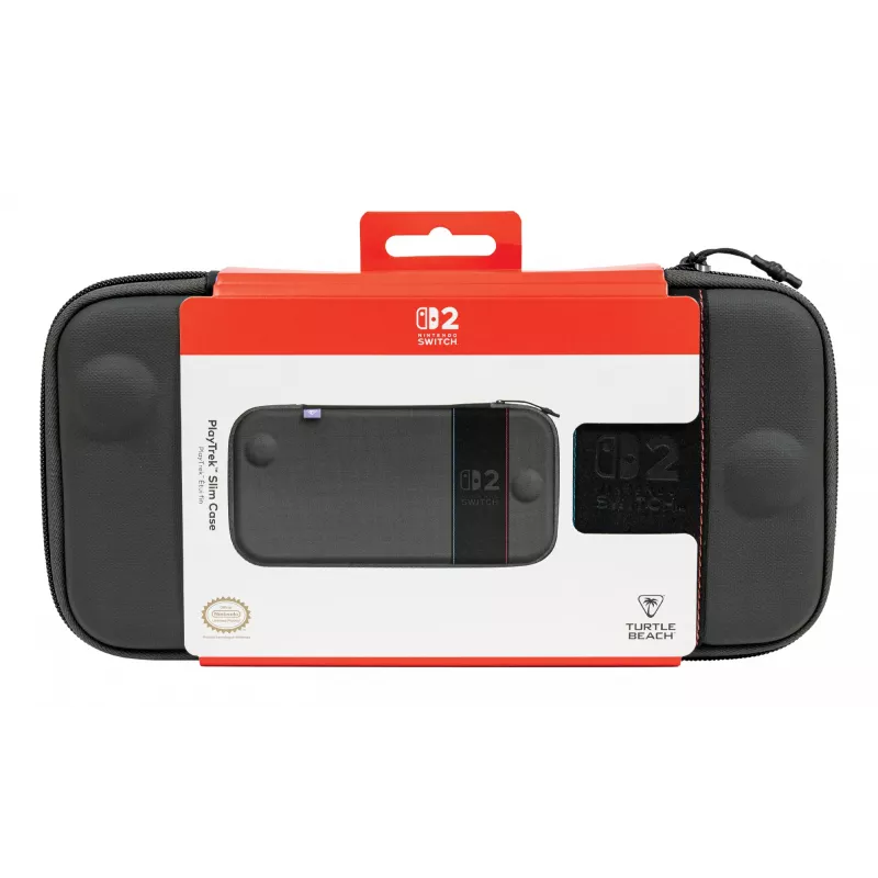 Etui podróżne Turtle Beach PlayTrek cienki Case na Nintendo Switch 2 — Charcoal Czarny, 290×58×145 mm