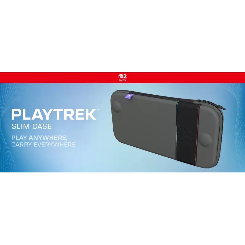 Etui podróżne Turtle Beach PlayTrek cienki Case na Nintendo Switch 2 — Charcoal Czarny, 290×58×145 mm
