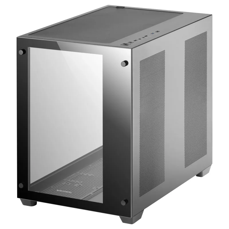 Mars Gaming MCV3 Czarny Custom XXL E-ATX Gaming Tower Front and Side Tempered Glass Window Dual Chamber Modular Frame