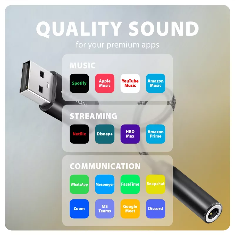 Axagon ADA-HA USB-A do złącza jack 3,5 mm Hi-Res DAC Adapter audio, 384 kHz/32 bit, stereo