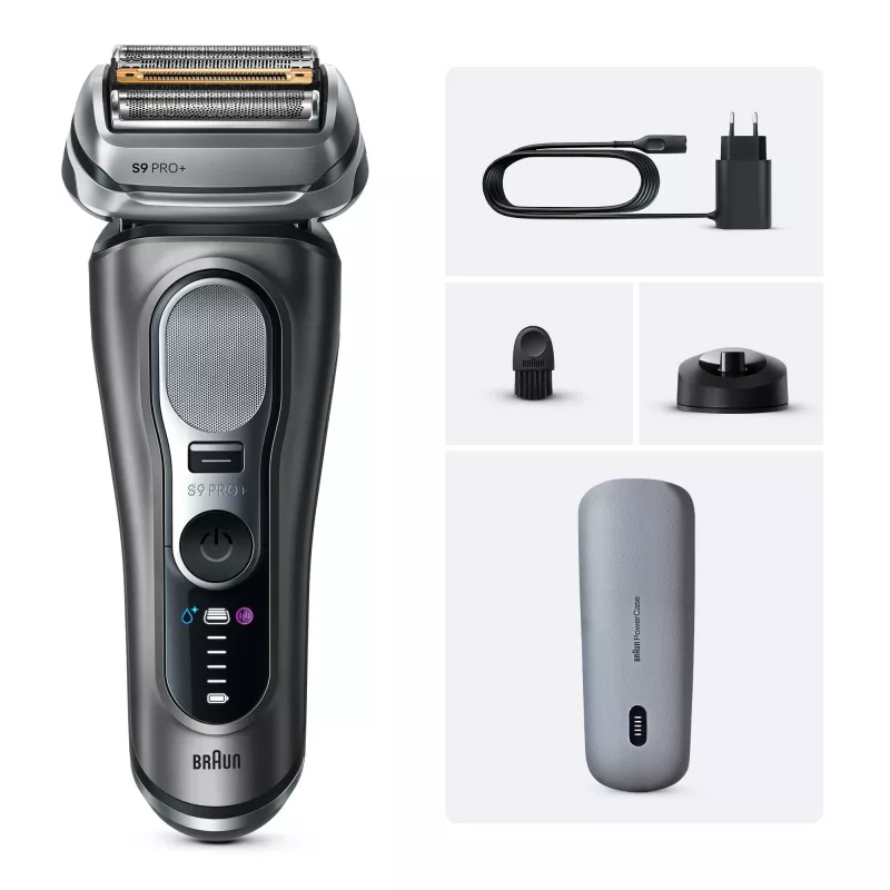 Golarka foliowa Braun Series 9 Pro+ 9625s — grafitowa, 5 głowic, akumulator Li‑Ion, trymer, sucho i mokro