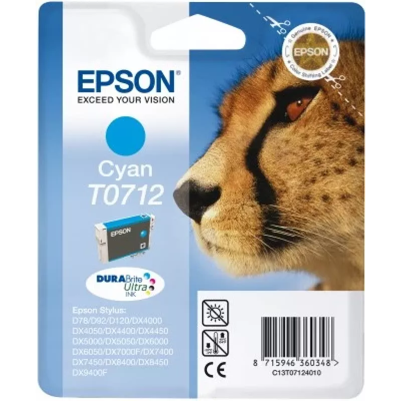 Epson Cheetah Singlepack cyjan T0712 DURABrite Ultra Ink