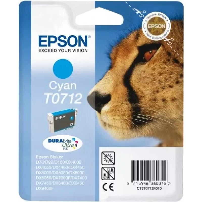 Epson Cheetah Singlepack cyjan T0712 DURABrite Ultra Ink