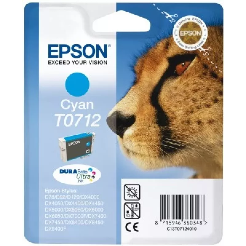 Epson Cheetah Singlepack cyjan T0712 DURABrite Ultra Ink