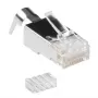 Złącze modułowe ekranowane ACT RJ45 (8P/8C) CAT6A do kabla okrągłego z przewodami pełnymi lub linkowymi