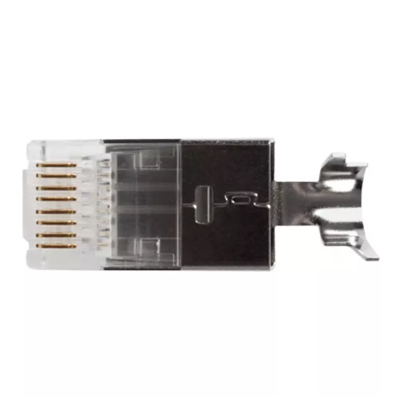 Złącze modułowe ekranowane ACT RJ45 (8P/8C) CAT6A do kabla okrągłego z przewodami pełnymi lub linkowymi