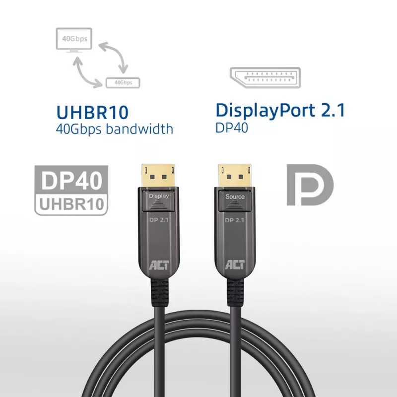 Kabel ACT AK4172 DisplayPort 20 m Czarny
