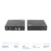 Zestaw przedłużacza audio ACT AC7710 — cyfrowo/analogowy przez Cat5e/Cat6 z DAC, wejście/wyjście TOSLINK, do 300 m, zasilany USB 5 V