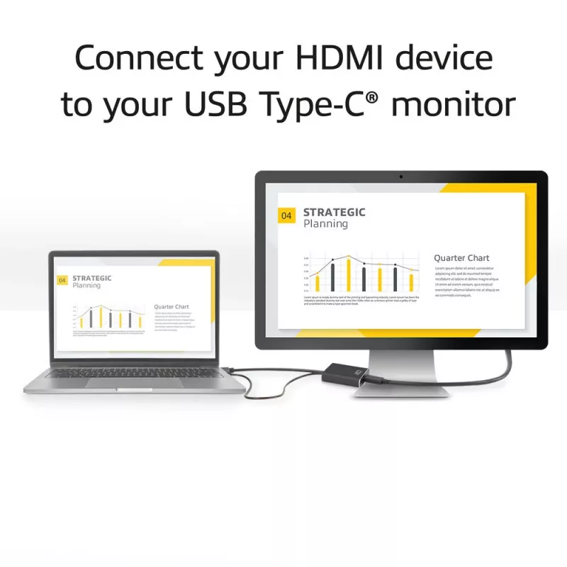 ACT Adapter HDMI na USB Typu C żeński, 4K@60Hz. Długość kabla: 0,25 m, Złącze 1: USB Typu C, Złącze 2: HDMI + USB. Ilość w opakowaniu: 1 szt.