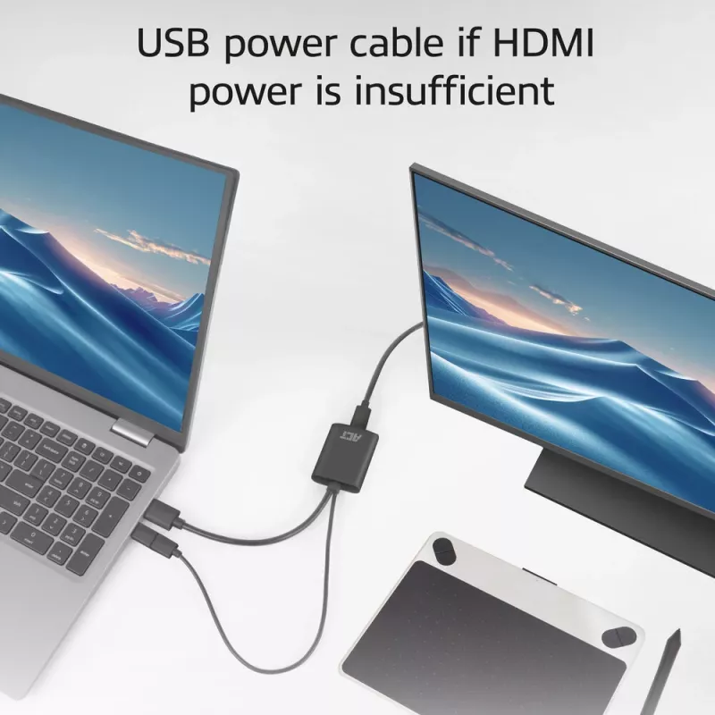 ACT Adapter HDMI na USB Typu C żeński, 4K@60Hz. Długość kabla: 0,25 m, Złącze 1: USB Typu C, Złącze 2: HDMI + USB. Ilość w opakowaniu: 1 szt.