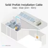 ACT niebieski kabel instalacyjny gotowy 30 m S/FTP CAT6A B2ca PoE++ 100W z litym przewodnikiem, wtyk RJ45 męski – męski
