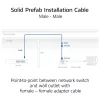 ACT Niebieski 45 metrów S/FTP CAT6A B2ca PoE++ 100W solidny prefabrykowany kabel instalacyjny, RJ45 męski – męski