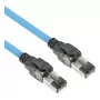 ACT Niebieski 50 metrów S/FTP CAT6A B2ca PoE++ 100W solidny prefabrykowany kabel instalacyjny, RJ45 męski – męski