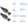 ACT niebieski 75 metrów S/FTP CAT6A B2ca PoE++ 100W solidny prefabrykowany kabel instalacyjny, RJ45 męski – męski