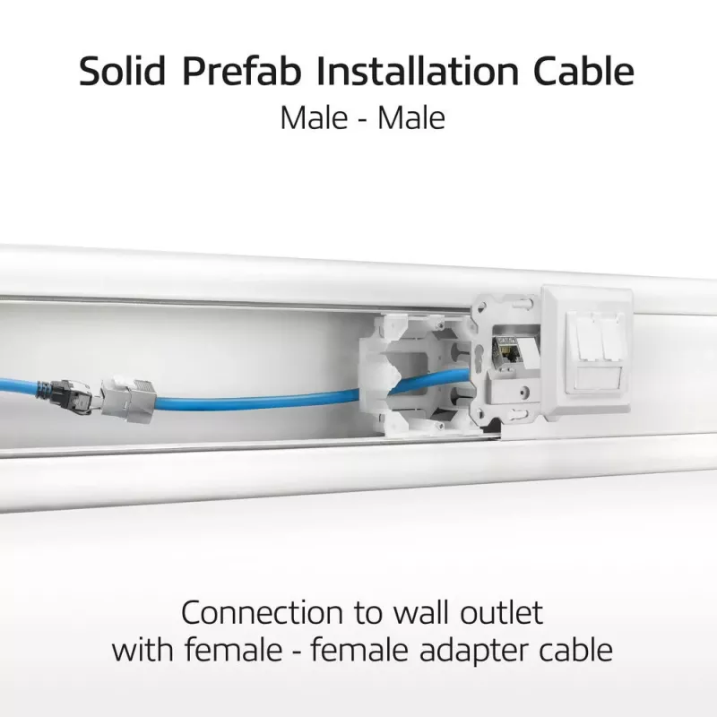 ACT niebieski 75 metrów S/FTP CAT6A B2ca PoE++ 100W solidny prefabrykowany kabel instalacyjny, RJ45 męski – męski